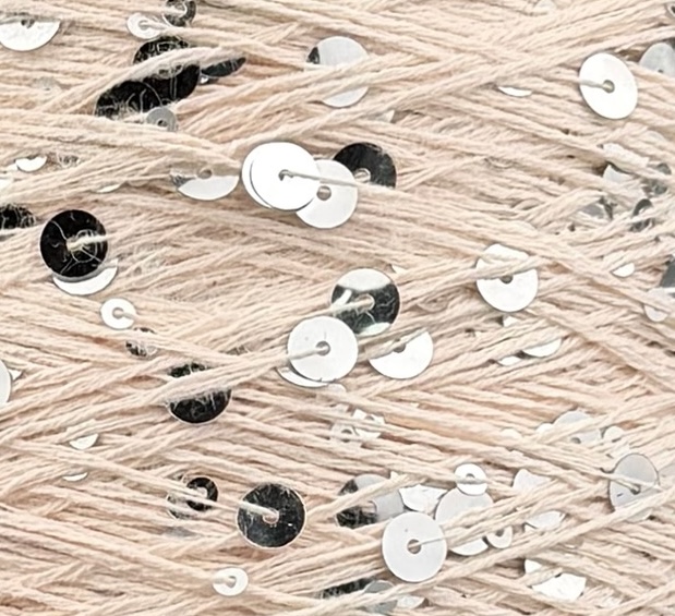 Art. Brillante 260 m / 100 g – cotone con maxi paillettes col. Beige chiaro